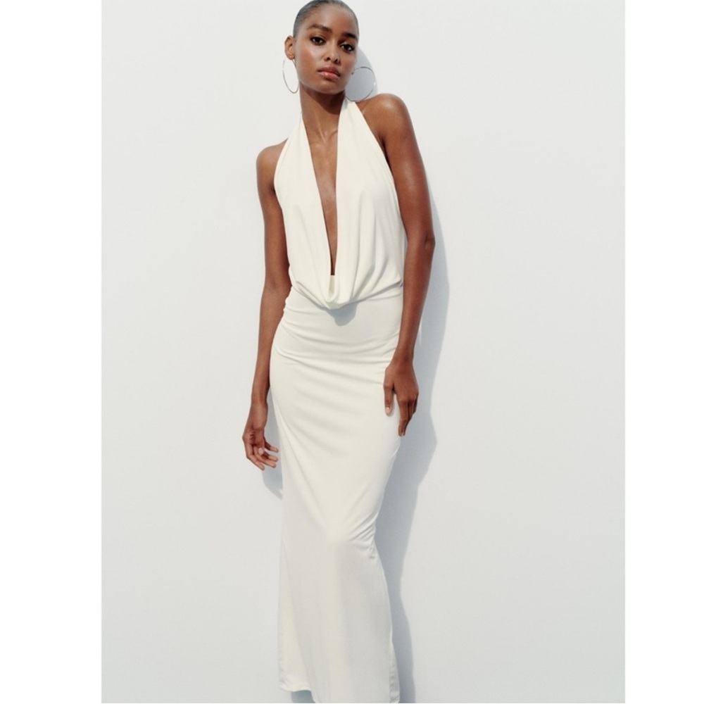 White Zara halter dress